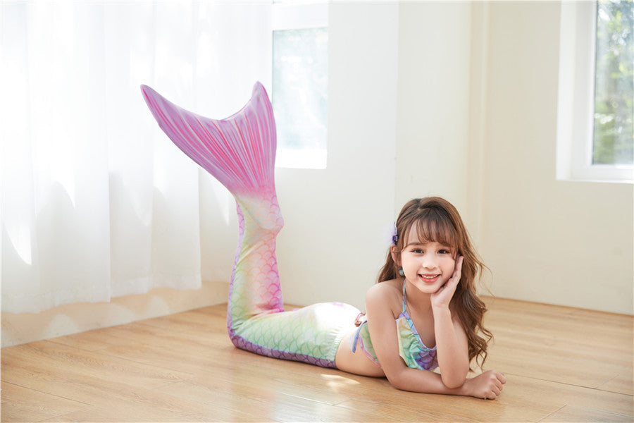 Three Piece Fashion Kids Mermaid Toddler Boho Swimsuit