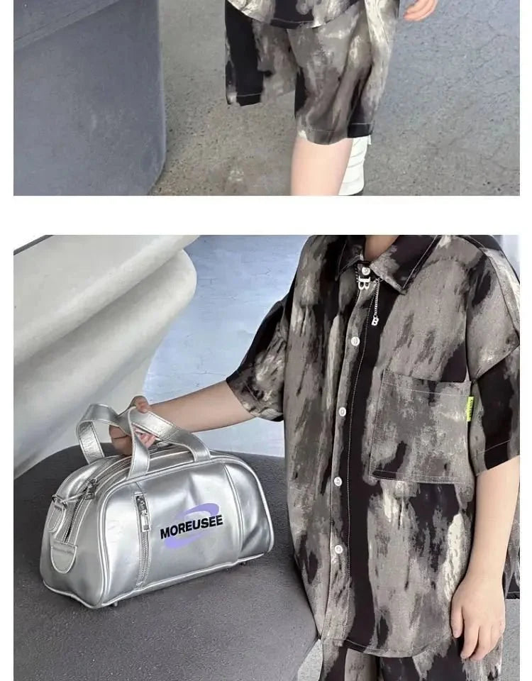 Boys Fashion Summer Tye-die Short Sleeve Shirts+Pants 2pcs Suits Years Kids Trend Streetwear Oufits Sets Children Clothing - Mom & Kids