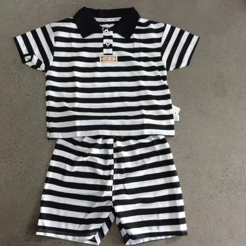Boys Polo Shirts+Shorts Clothes Sets Summer Child Casual T-shirts Shorts 2pcs Sports Suit For Baby Tracksuits Kids Outfits Set - Mom & Kids
