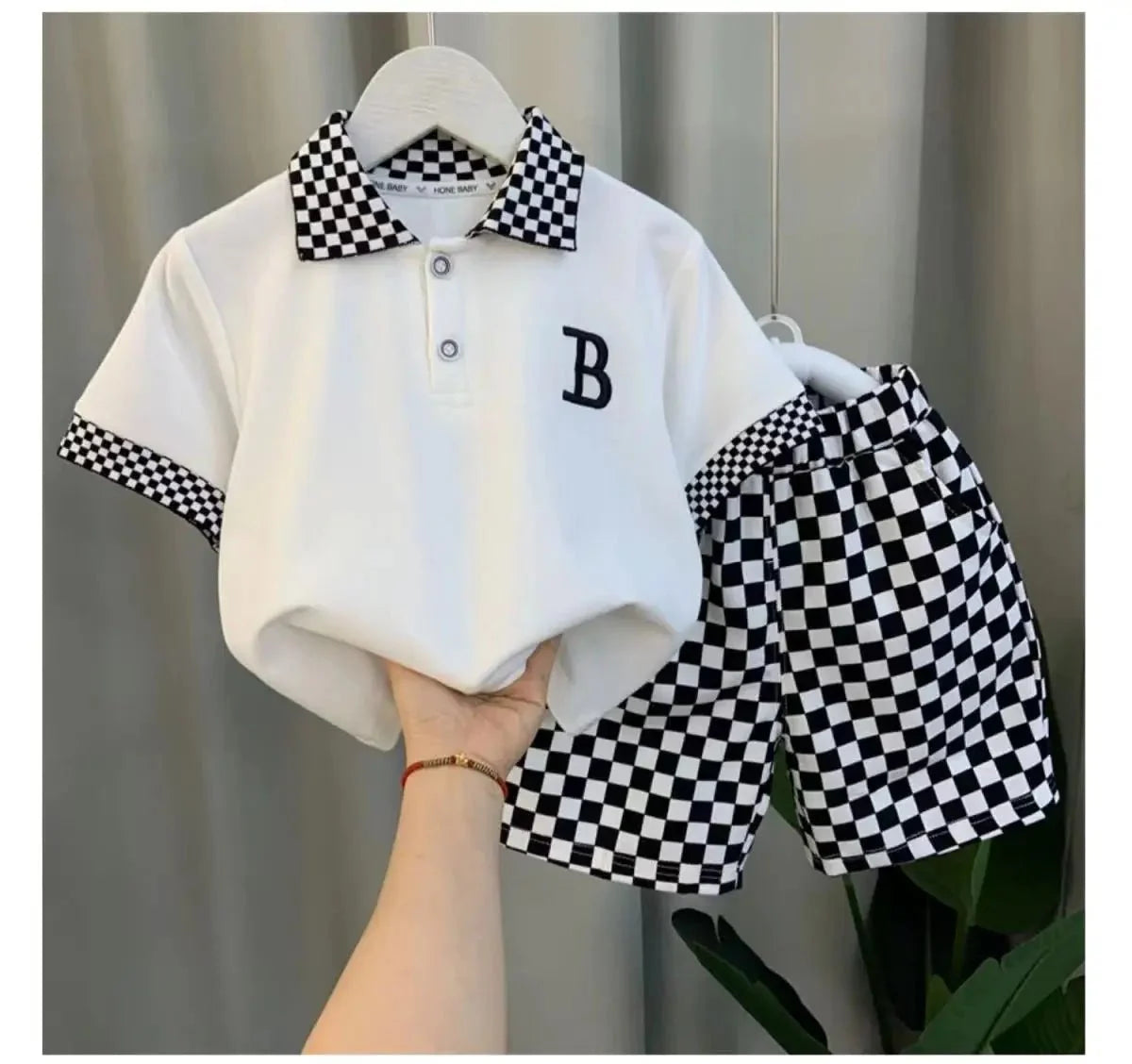 Boys Summer Polo Shirt Set New Children's Fashionable Short sleeved Boys and Babies Summer Clothing Two Piece Set Kids Outfits - Mom & Kids