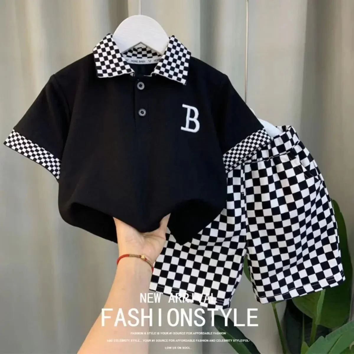 Boys Summer Polo Shirt Set New Children's Fashionable Short sleeved Boys and Babies Summer Clothing Two Piece Set Kids Outfits - Mom & Kids