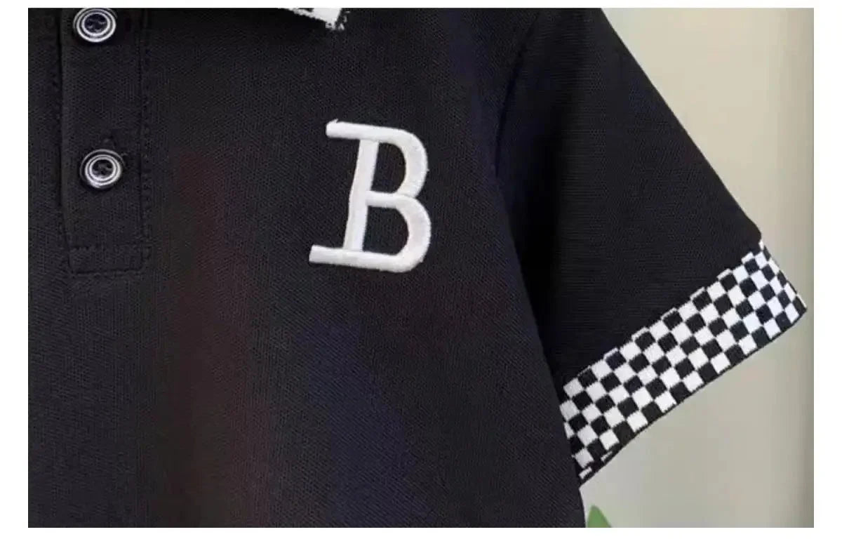Boys Summer Polo Shirt Set New Children's Fashionable Short sleeved Boys and Babies Summer Clothing Two Piece Set Kids Outfits - Mom & Kids