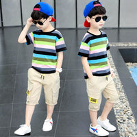 Boys' Fashionable Fifth Pants Two-piece Suit