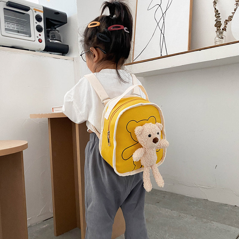 Cute Bear Doll Mini Canvas Kindergarten Backpack - Baby Bag - Baby's World