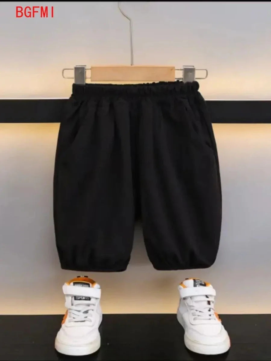 Chidren Clothing Set Casual Boys Summer Chinese Style Short Sleeve Shirt Shorts 2 PCs Set Kids Chinese Traditional Clothing - Mom & Kids