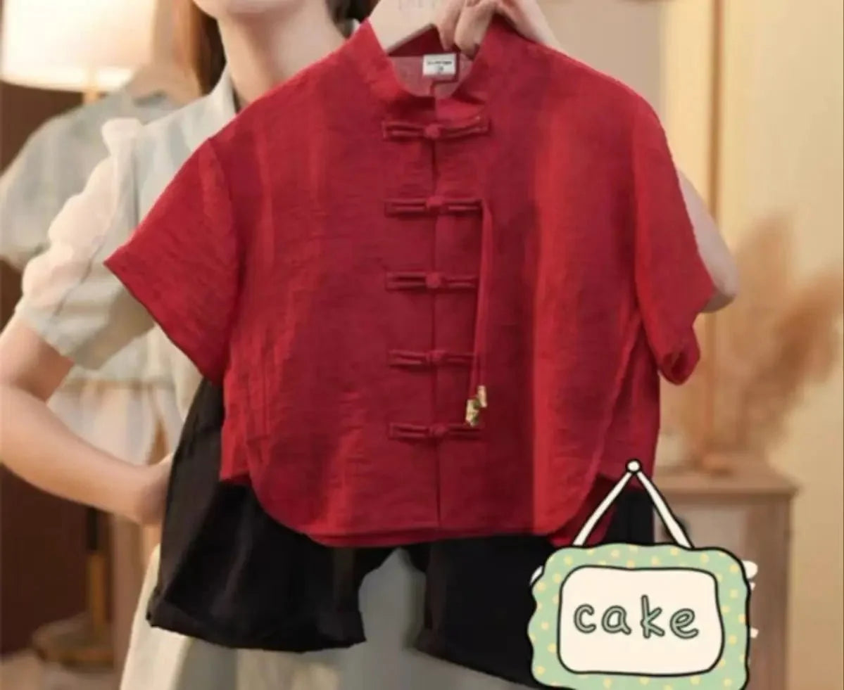 Chidren Clothing Set Casual Boys Summer Chinese Style Short Sleeve Shirt Shorts 2 PCs Set Kids Chinese Traditional Clothing - Mom & Kids