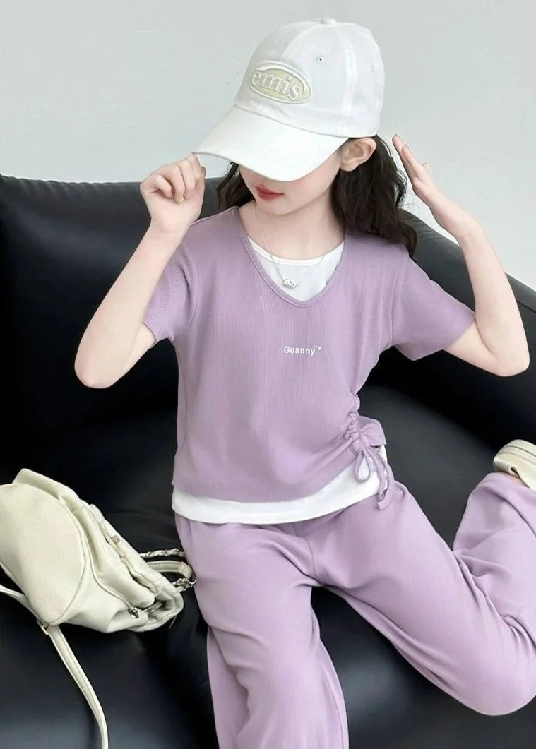 Child Summer Outfit Clothes for Teens Elementary Kids Girl Set Sweatshirt Korean Reviews Many Girls Student Suit 11 - Mom & Kids