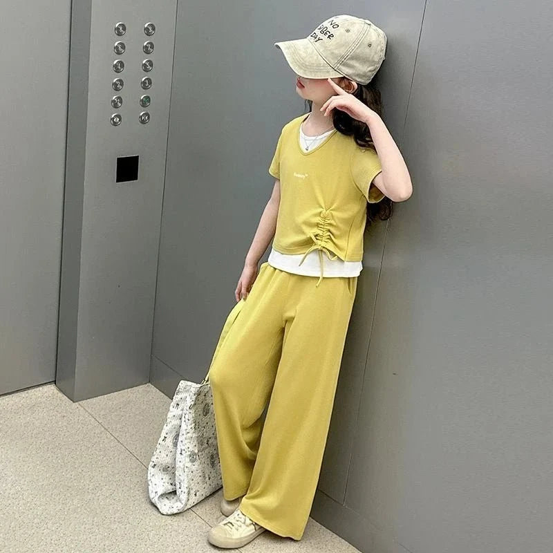 Child Summer Outfit Clothes for Teens Elementary Kids Girl Set Sweatshirt Korean Reviews Many Girls Student Suit 11 - Mom & Kids