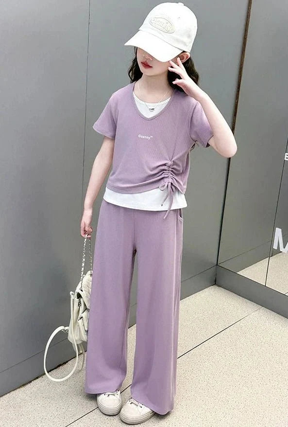 Child Summer Outfit Clothes for Teens Elementary Kids Girl Set Sweatshirt Korean Reviews Many Girls Student Suit 11 - Mom & Kids
