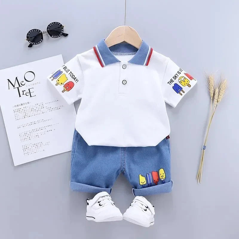 Children Clothing mother Kids Clothes Children's Sets Boys T-shirt Shorts Summer Cotton Short sleeve fashion Suit2PCS