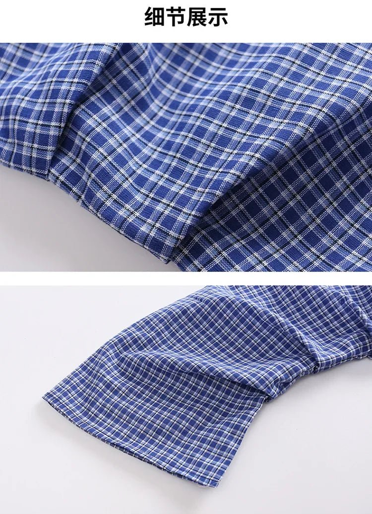 Children Girls Clothing Set Spring Autumn Plaid Long Sleeve Patchwork Shirts + Pants 2pcs School Kids Suit for Teen Girl Clothes - Mom & Kids