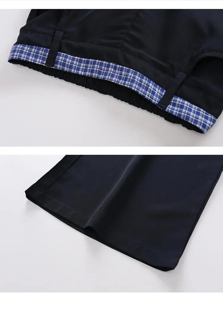 Children Girls Clothing Set Spring Autumn Plaid Long Sleeve Patchwork Shirts + Pants 2pcs School Kids Suit for Teen Girl Clothes - Mom & Kids
