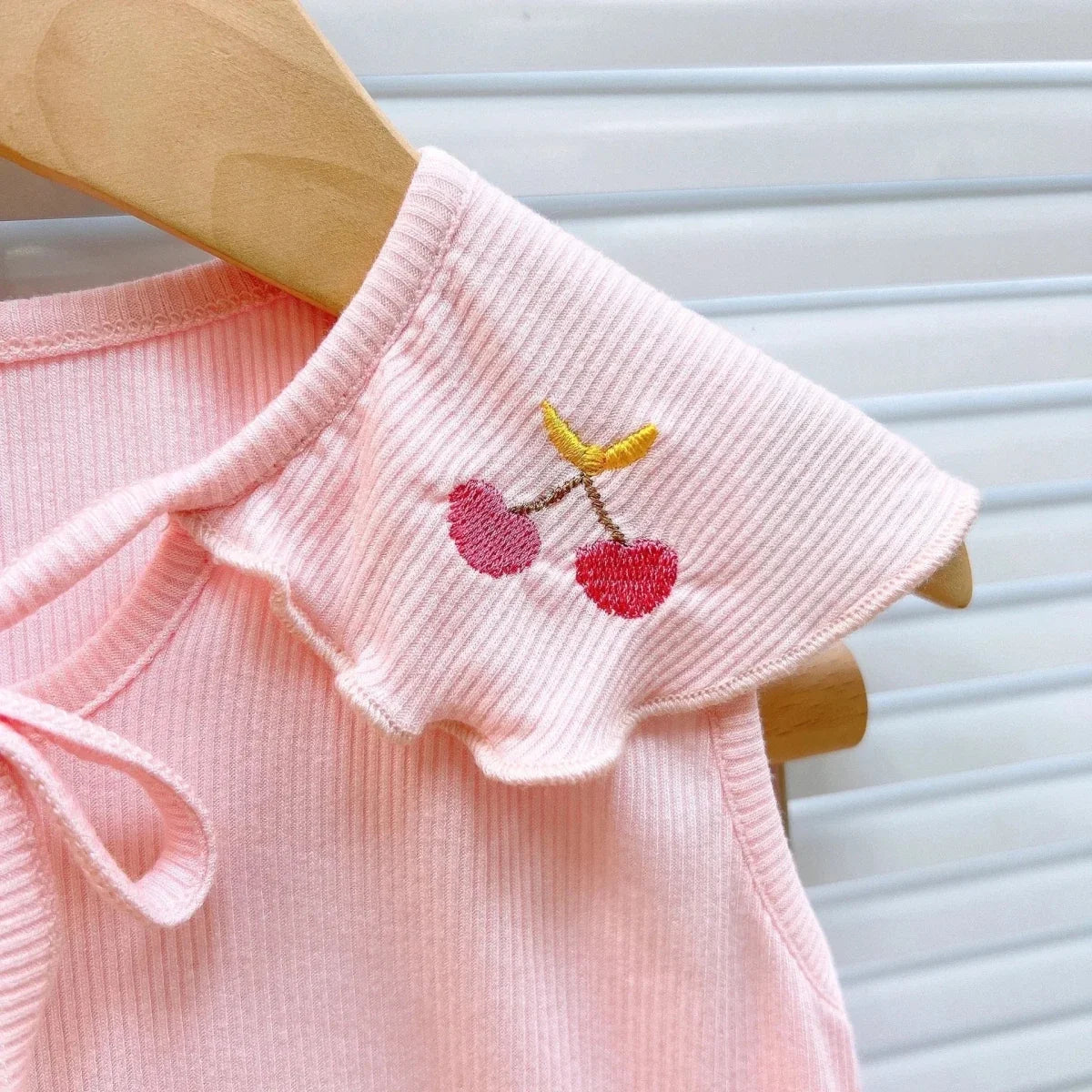 Children's Clothing Sets Cartoon Embroidered Lapel Sleeveless Top + Bow Embroidered Denim Skirt 2pcs Baby Girl Outfit Set - Mom & Kids