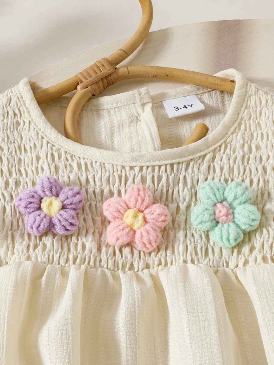 Children's Clothing Sets Small Flower Sleeveless Top + Bow Shorts 2pcs Sets Toddler Girl Clothes Kids Boutique Clothes - Mom & Kids