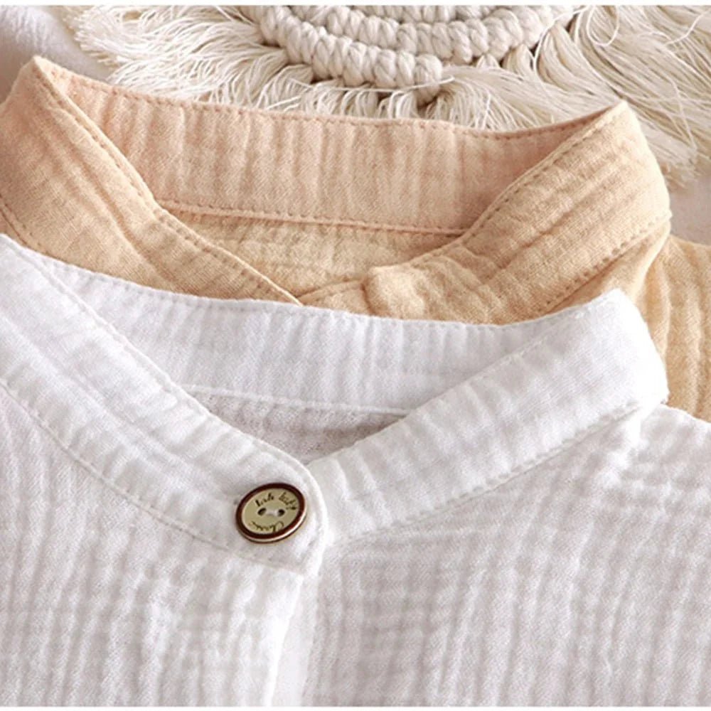 Children's Stand Collar Solid Cotton Set Kids Boy Homewear Clothes Children Clothing Casual Long Pants Set Daily - Mom & Kids