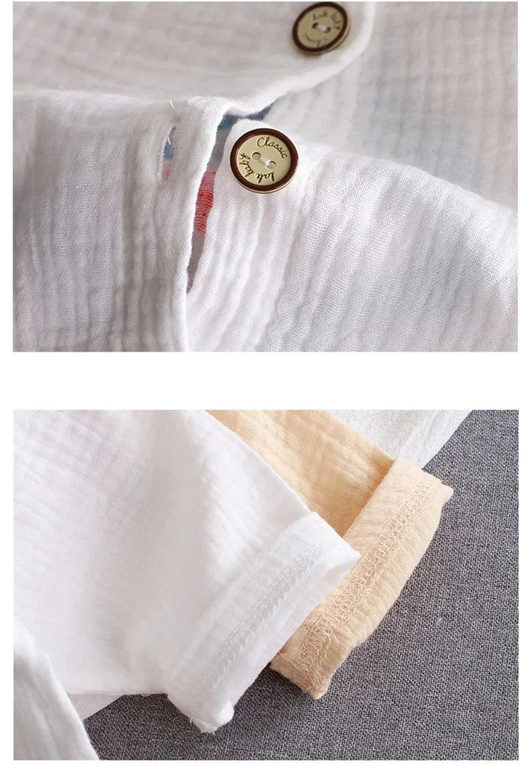 Children's Stand Collar Solid Cotton Set Kids Boy Homewear Clothes Children Clothing Casual Long Pants Set Daily - Mom & Kids