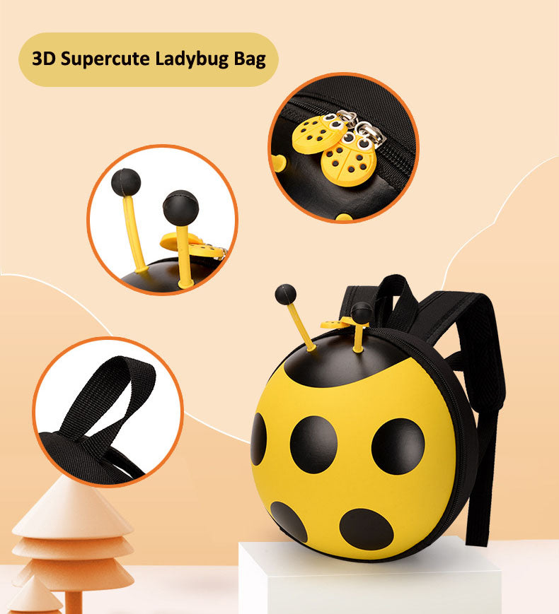 Ladybug Kindergarten Backpack with Leash Baby Backpack for 1 2 3 years Kids Backpack - Baby's World (view 8)