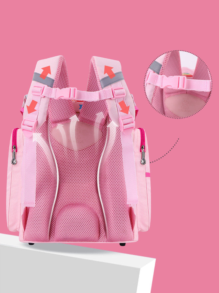 Primary School Students Backpack With Magnetic Buckle And Ridge Protection - Baby Bag - Baby's World (view 2)