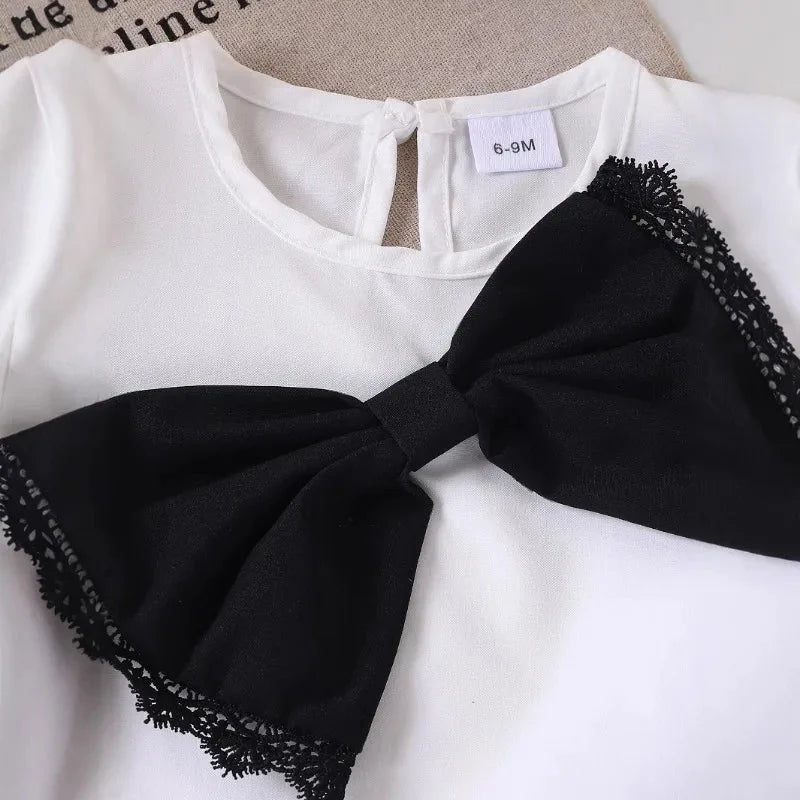 Europe United States summer girl suit new temperament girl suit child bubble sleeve short sleeve + micro pants two-piece set - Mom & Kids