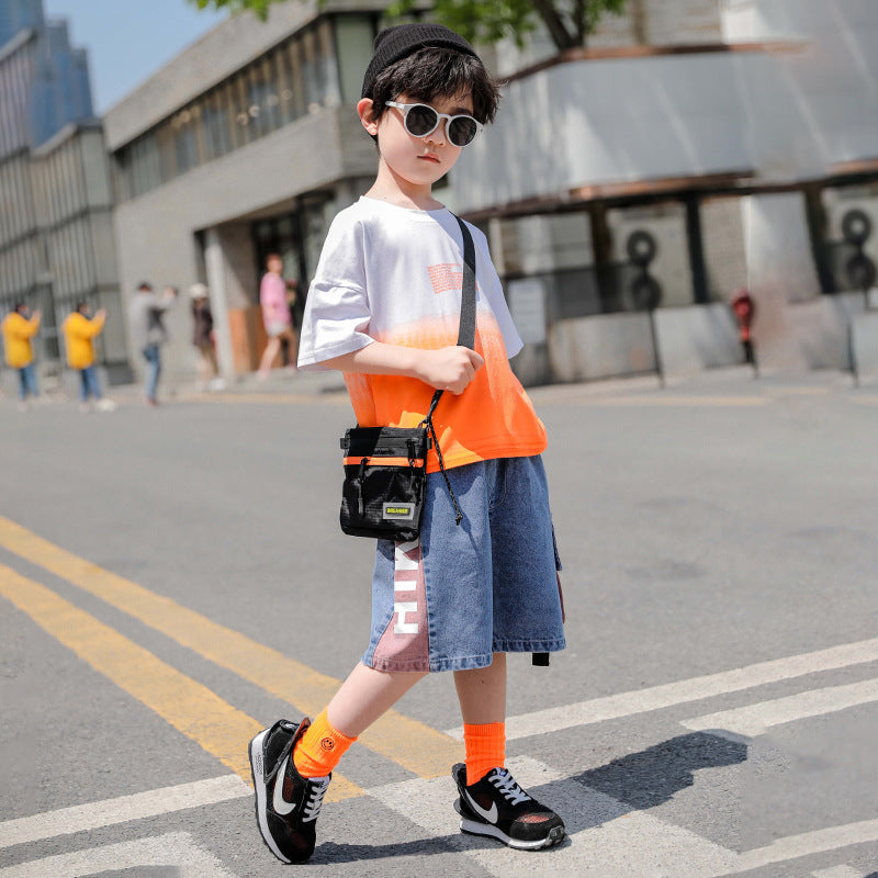New Children's Summer Tide Clothes Handsome Boy Short Sleeves