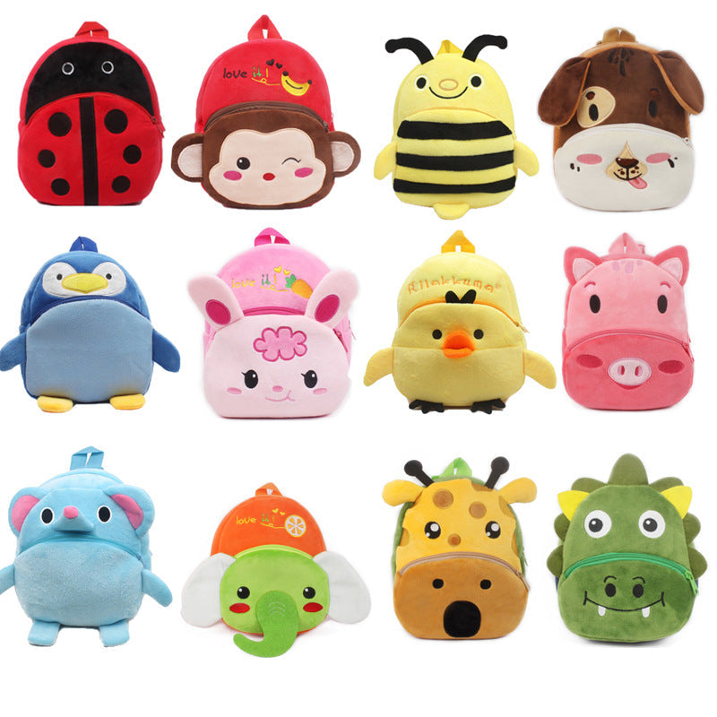 Lovable Year Old - Lovable 1-2 year old boys and girls small books to prevent loss of cartoon Plush bag baby traction rope