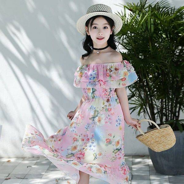 Girls flower print dress made from soft comfortable fabric for birthdays, parties and everyday wear