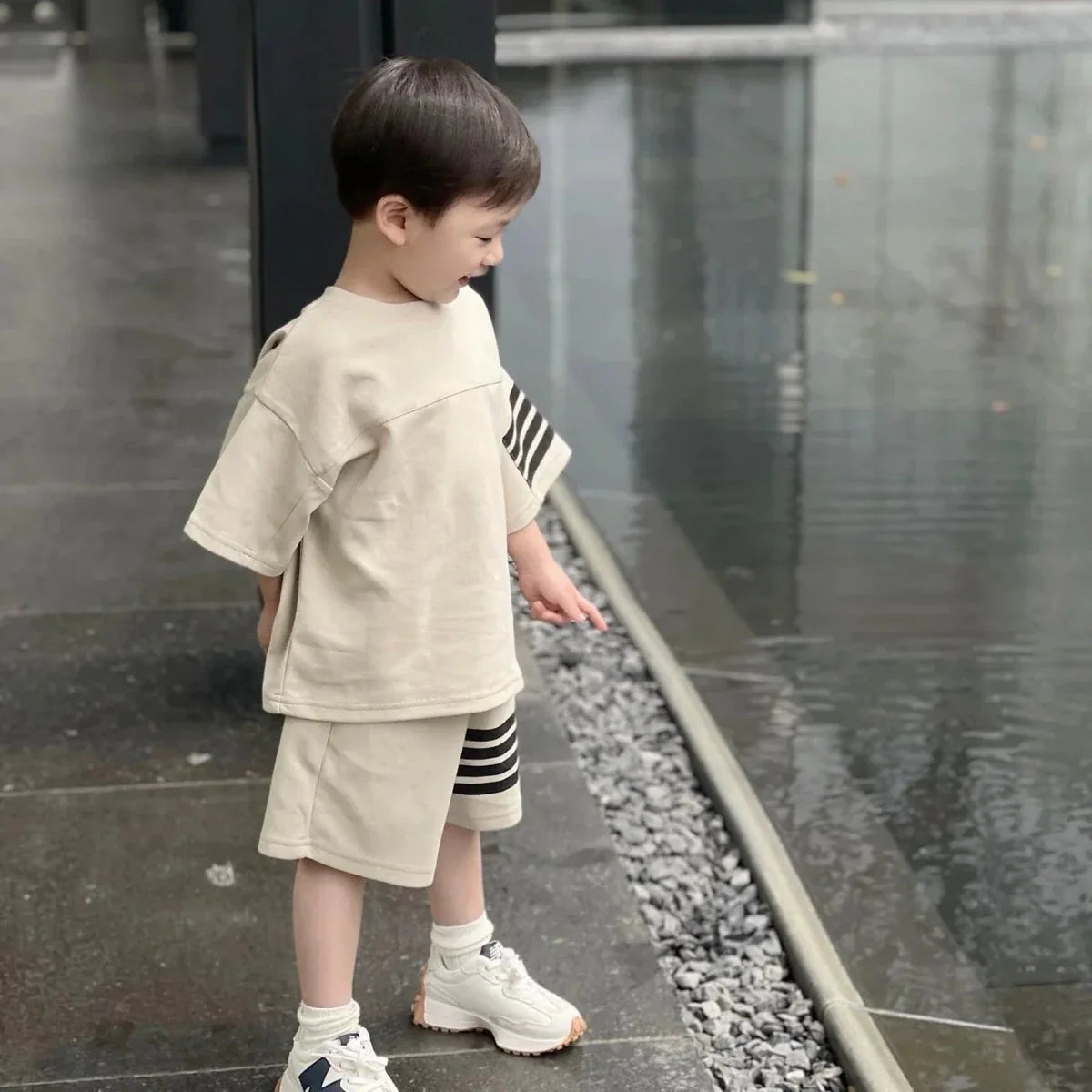 Kids Sportswear 2 Piece Set Korean Style Short Sleeve and Shorts Outfit for Boys and Girls - Mom & Kids