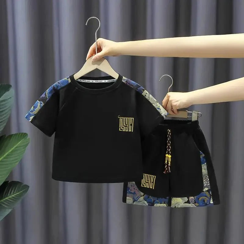 Summer Baby Boy Clothes Set Children Girls Fashion Bear Printed T-shirts and Shorts 2pcs Suit Kid Casual Top Bottom Outfiots - Mom & Kids