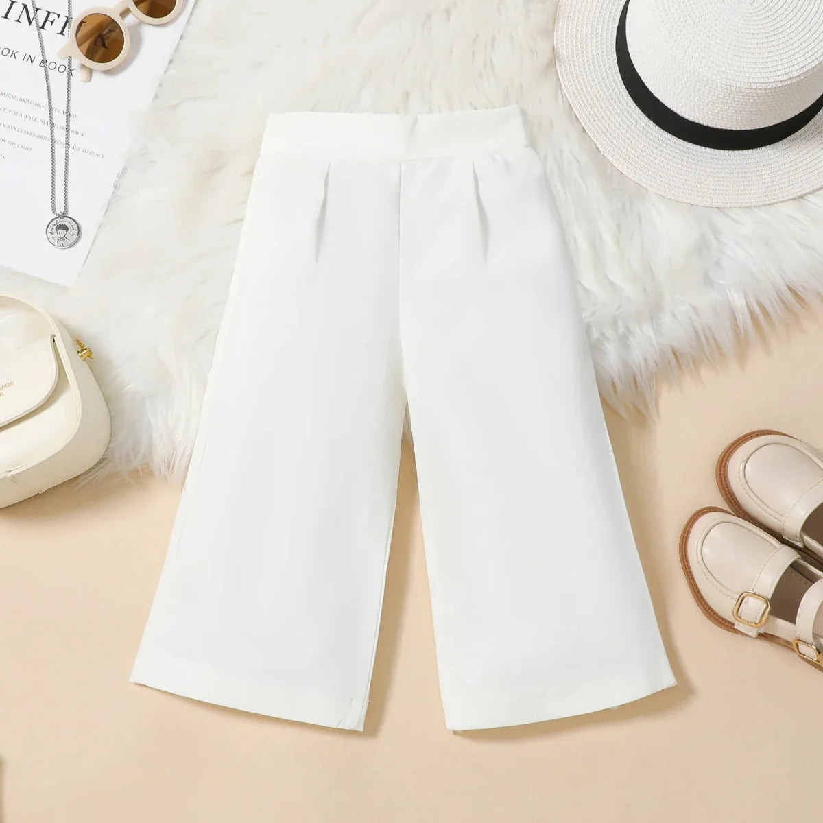 Summer Baby Girl Suits Toddler Clothes Set Black Whit Vest Wide Leg Trousers Flare Pants Kids Outfit Elegant Fashion Children - Mom & Kids