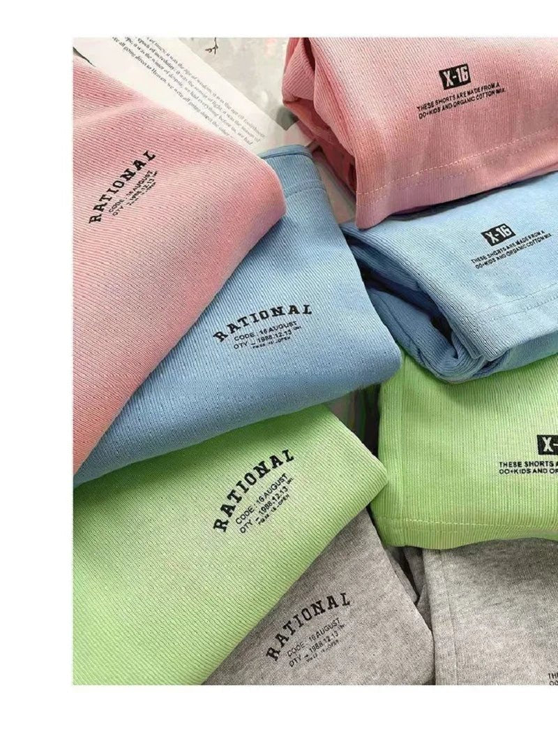 Summer Casual Boys Cotton Loose Alphabet T-shirt Tops+Short Pants Set School Kids Tracksuit Children 2-Piece Outfit Suit 2-14Yrs - Mom & Kids