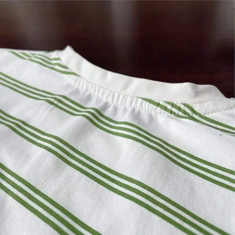 Summer Children Clothes Boys Girls Short-sleeved Striped T-shirt +Shorts 2Pcs Set Babies Fashion Round Neck Outfits Kids Suits - Mom & Kids