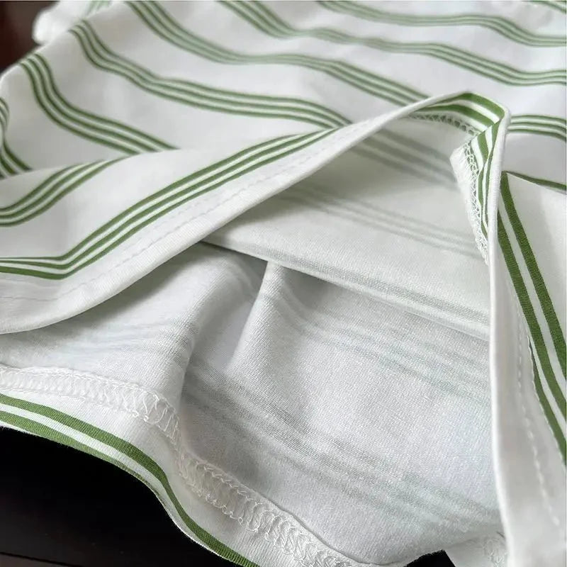 Summer Children Clothes Boys Girls Short-sleeved Striped T-shirt +Shorts 2Pcs Set Babies Fashion Round Neck Outfits Kids Suits - Mom & Kids