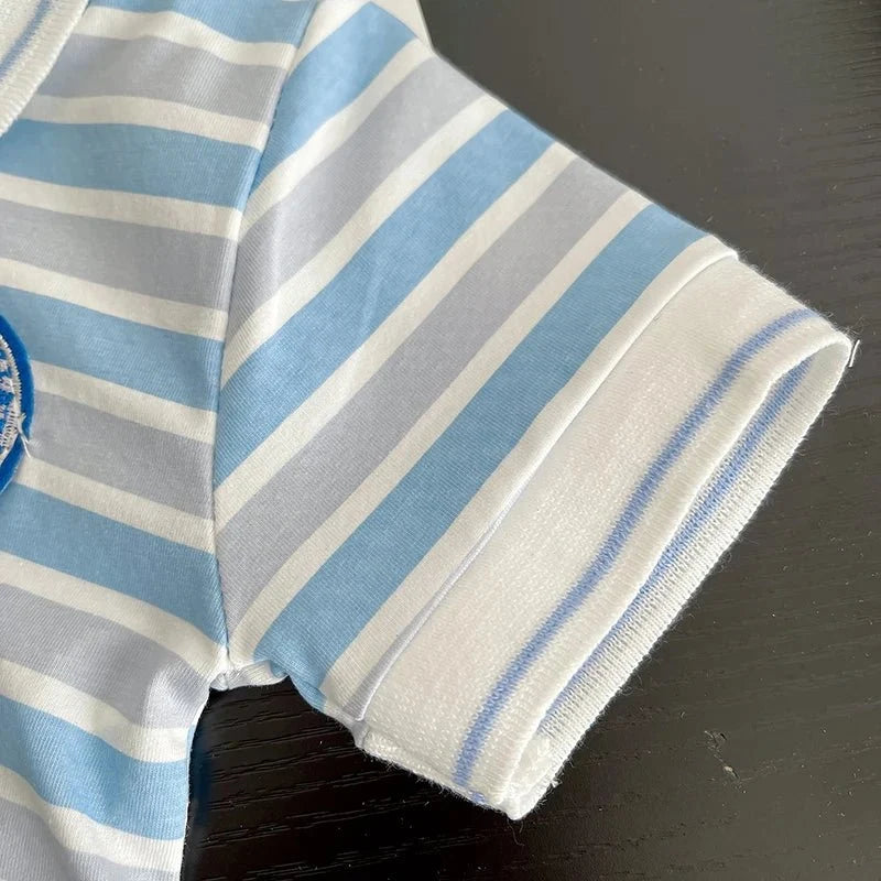 Summer Children Suits Boys Girls Short-sleeved Striped T-shirt +Shorts 2pcs/Set Babies Fashion Tracksuits Kids Casual Outfits - Mom & Kids