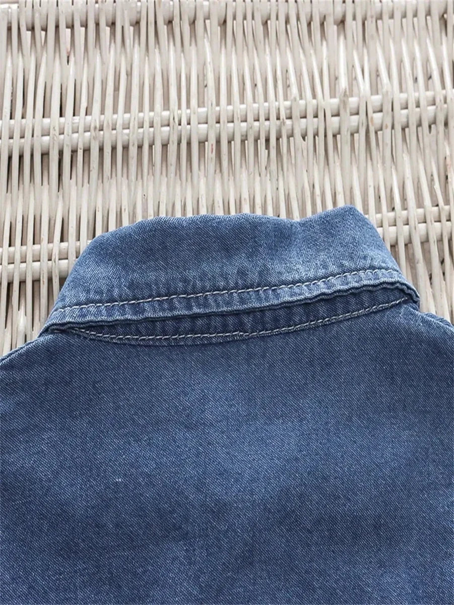 Summer Children's clothing denim suit for the baby T-shirt and jeans Two-piece set - Mom & Kids