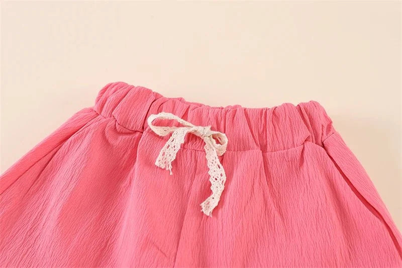 Summer Fashion Baby Clothes Suit Children Short Sleeved Flower Shirt Shorts 2Pcs/Sets Kids Girls Clothing Infant Casual Costume - Mom & Kids