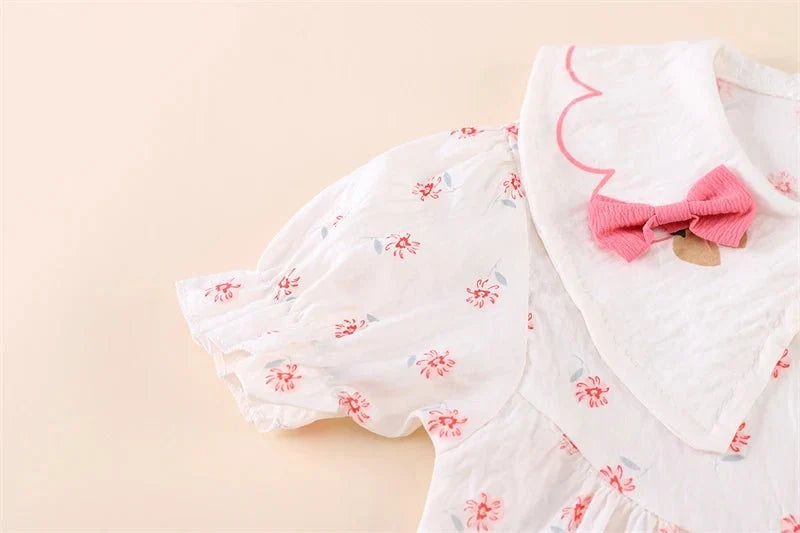 Summer Fashion Baby Clothes Suit Children Short Sleeved Flower Shirt Shorts 2Pcs/Sets Kids Girls Clothing Infant Casual Costume - Mom & Kids