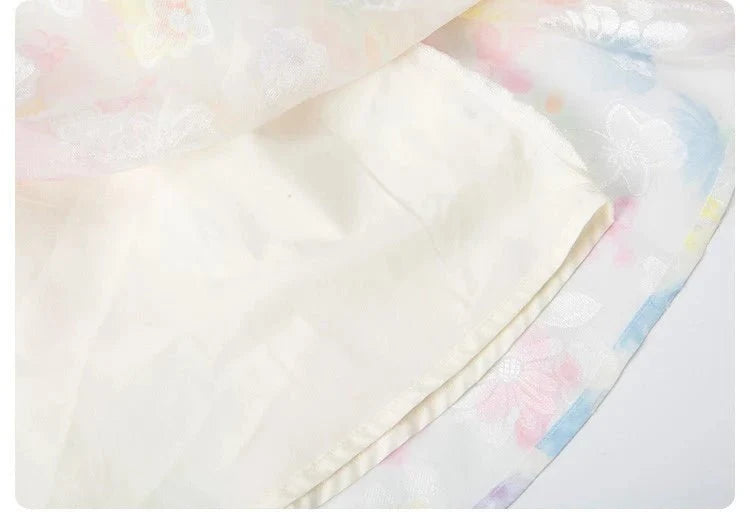 Summer girl's dress new style children's Western style floral chiffon princess dress printed baby's park play skirt - Mom & Kids