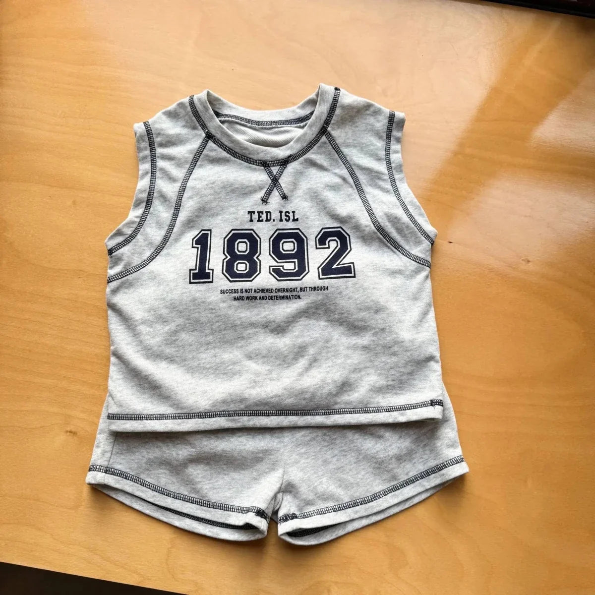 Summer New Children Short Sleeve Clothes Set Boys Letter Print T Shirts 2pcs Suit Girls Vest Dress Kids Brother Sisters Set - Mom & Kids