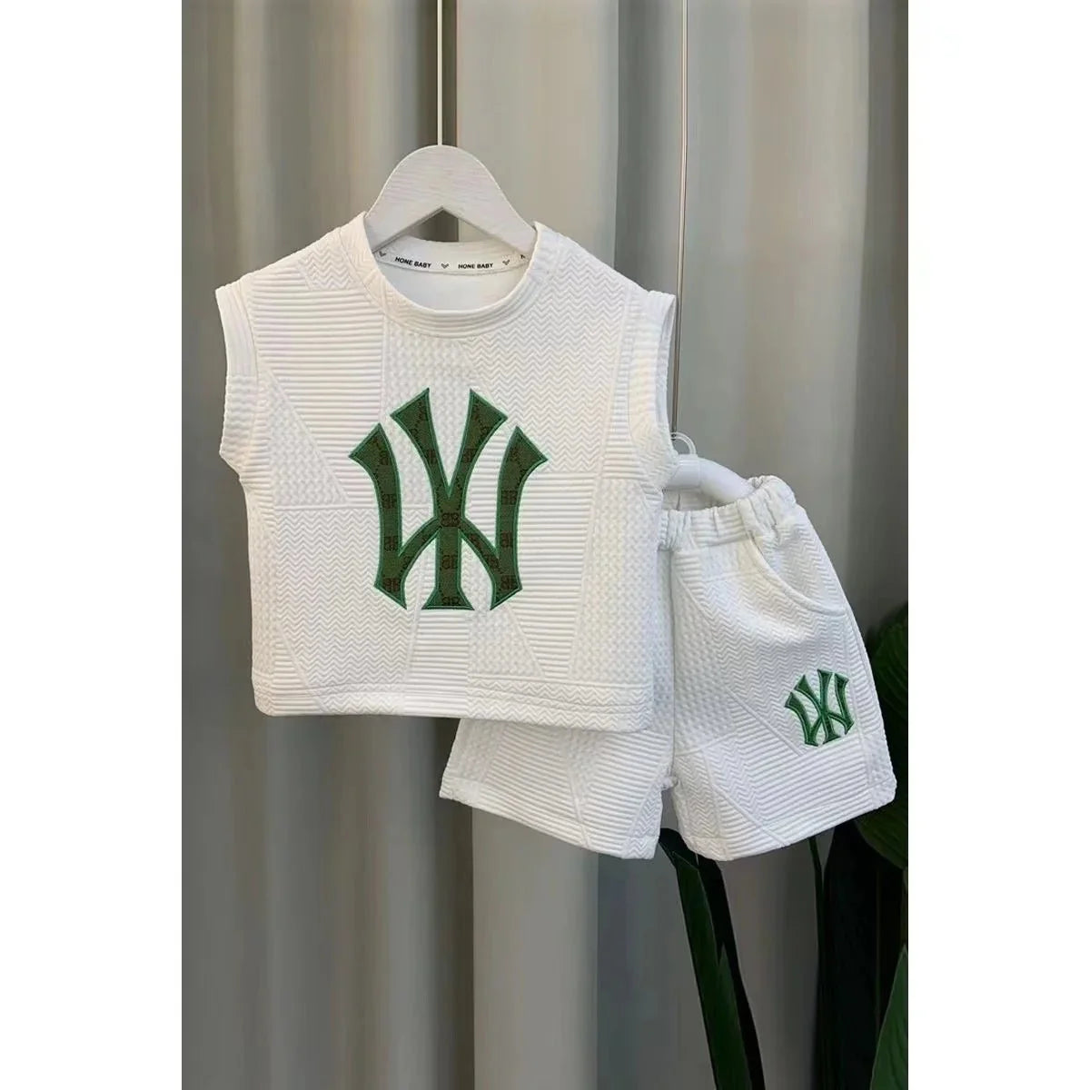 Summer Sport Casual Suit Baby Boys Clothes Kids Outfits Sleeveless T-Shirt Tops And Pants 2PCS Embroidery Clothing Girls Bebes - Mom & Kids
