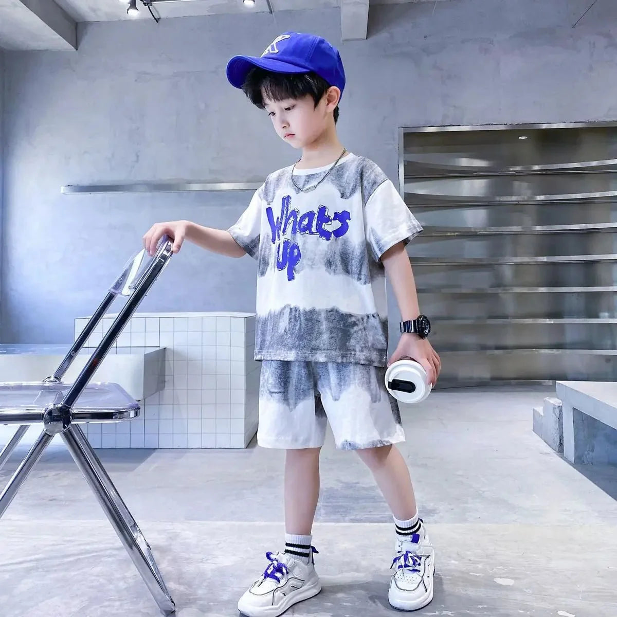 Teenage Boy Set kid clothing Suit Cotton Summer Outing Clothes Top Shorts 2PCS Clothing for Children's - Mom & Kids