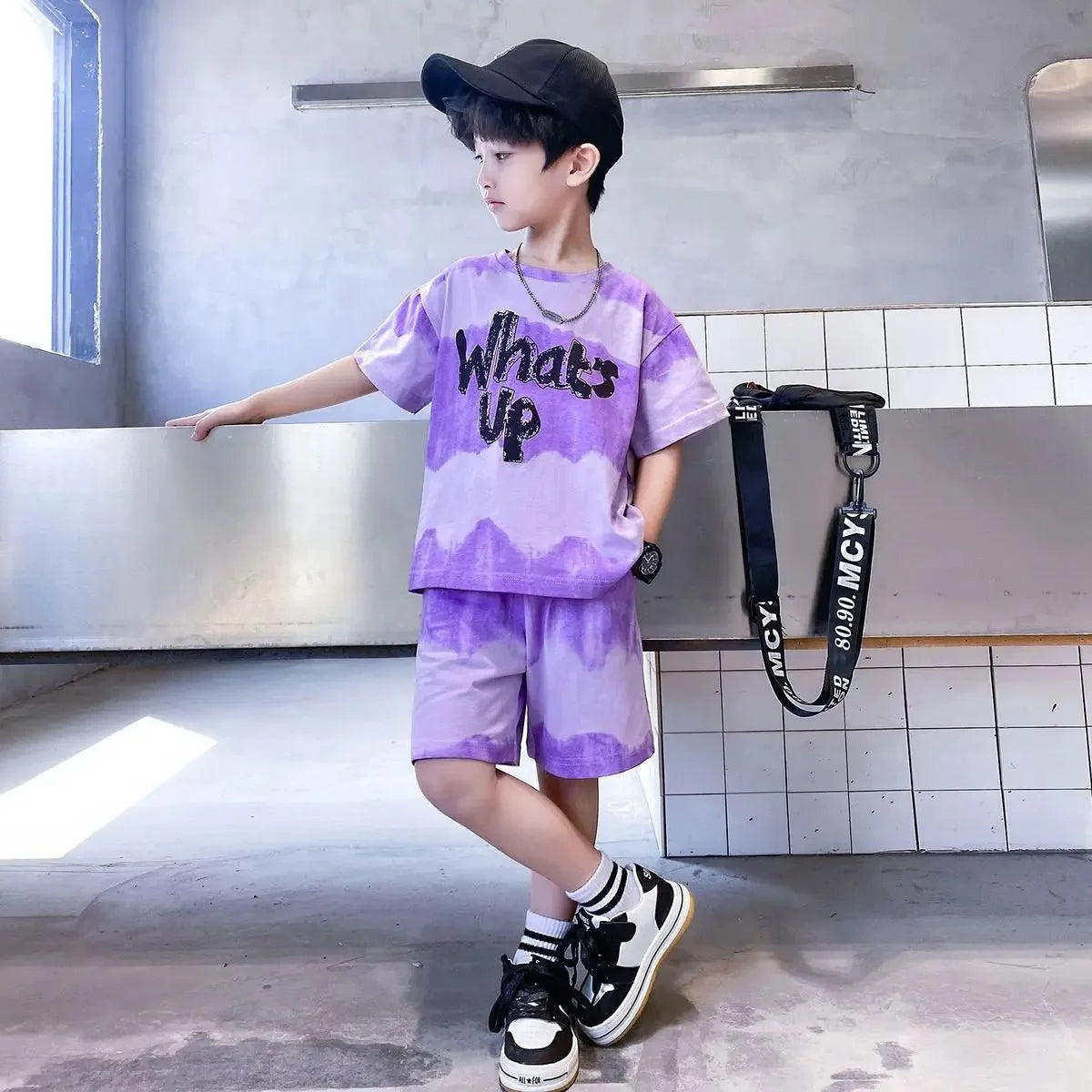 Teenage Boy Set kid clothing Suit Cotton Summer Outing Clothes Top Shorts 2PCS Clothing for Children's - Mom & Kids