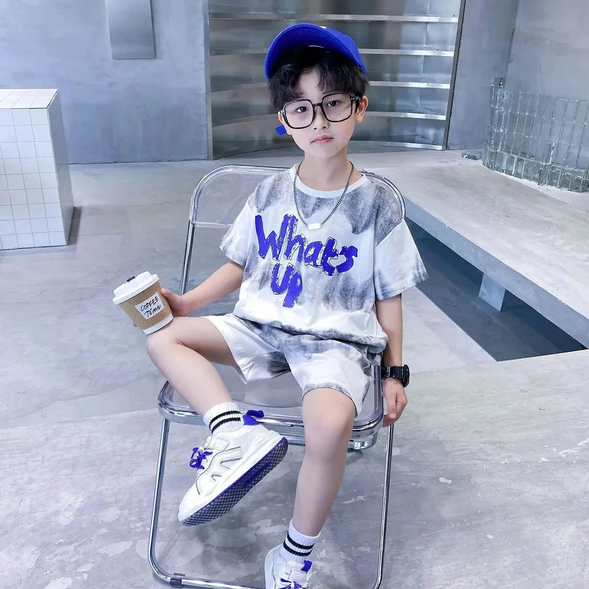 Teenage Boy Set kid clothing Suit Cotton Summer Outing Clothes Top Shorts 2PCS Clothing for Children's - Mom & Kids