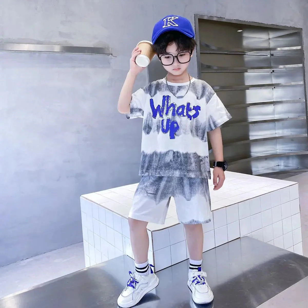 Teenage Boy Set kid clothing Suit Cotton Summer Outing Clothes Top Shorts 2PCS Clothing for Children's - Mom & Kids