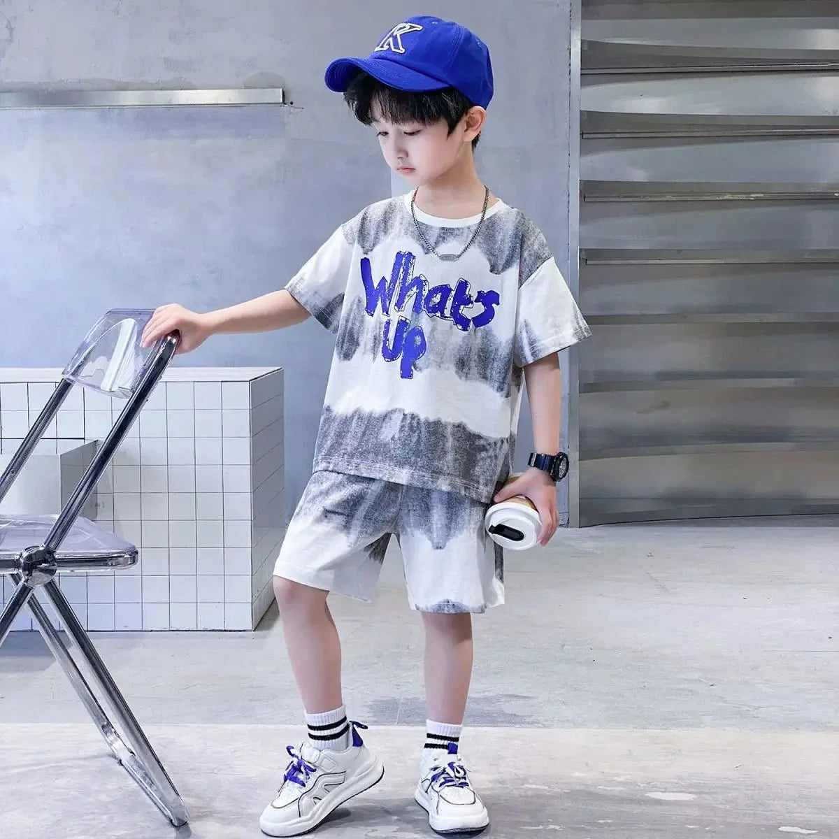 Teenage Boy Set kid clothing Suit Cotton Summer Outing Clothes Top Shorts 2PCS Clothing for Children's - Mom & Kids